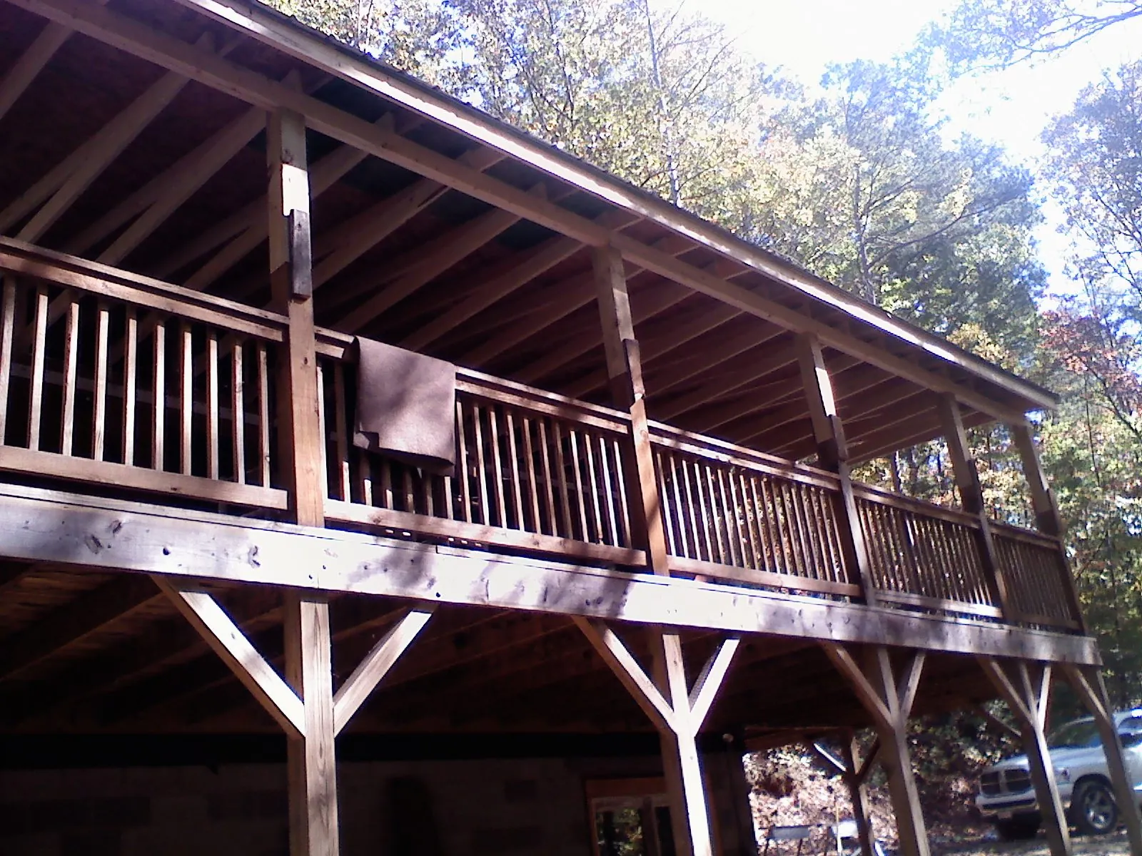 Timber framing under a new elevated porch and deck — Roof Leak Repair in Firestone by Roofing Brothers